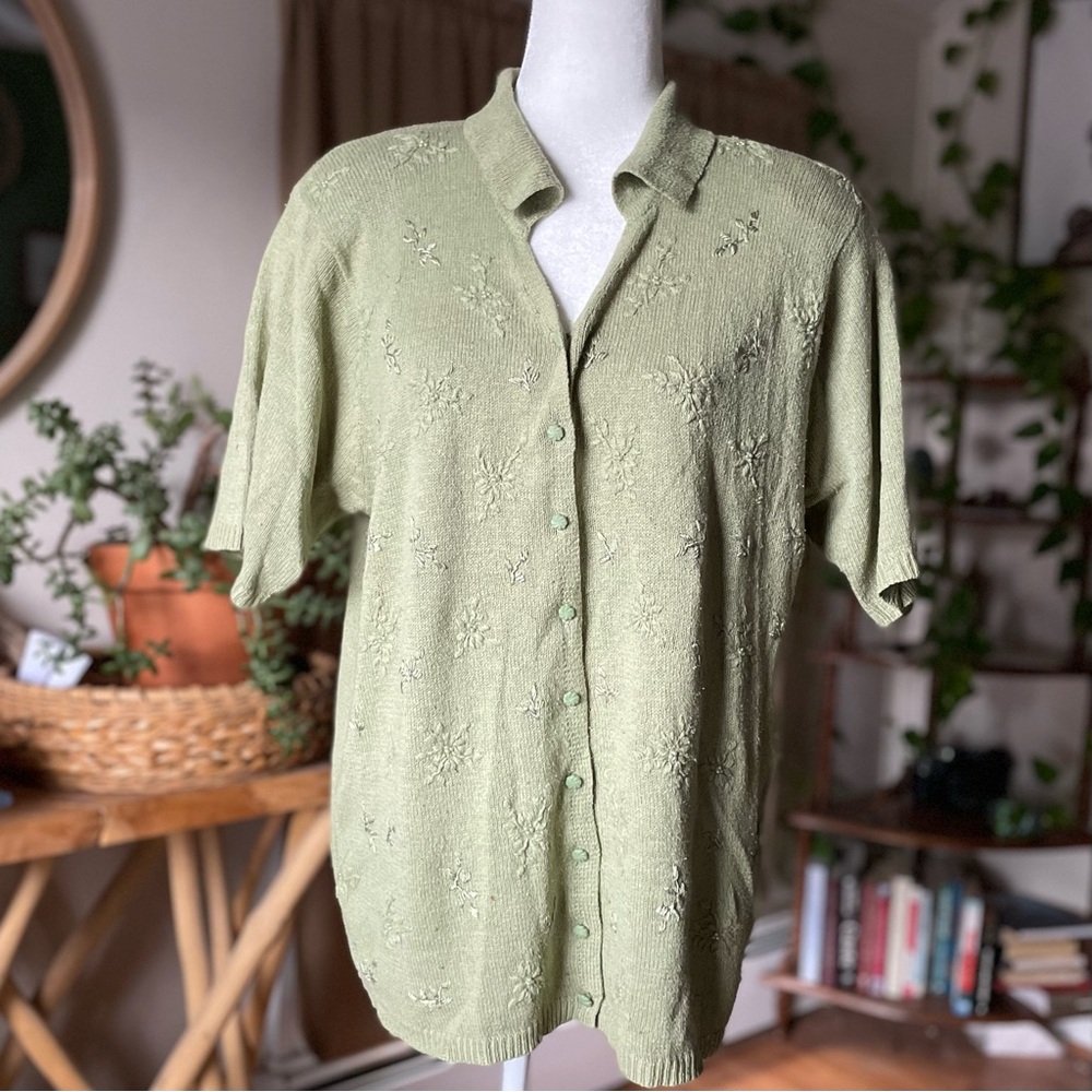 Fashion Bug Green Button Down Shirt